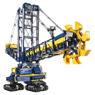 宇星模王旗舰店工程斗轮挖掘机积木玩具男孩拼装益智创意生日礼物