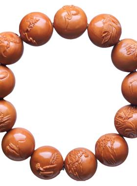 苏家男女橄榄核手工雕刻手串