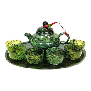 静云轩夜光杯新品祁连山老坑料光壶中号平碗杯套装送礼品盒包邮