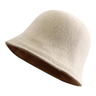 韩版春秋季双面戴针织盆帽显脸小网红盆帽潮渔夫帽遮阳日系水桶帽