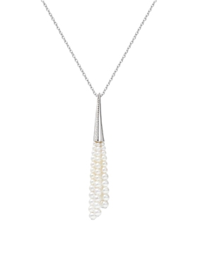 扫帚珍珠流苏吊坠项链女