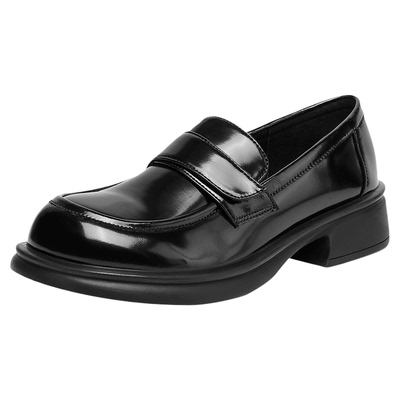 英伦风乐福鞋女款黑色小皮鞋