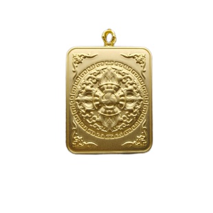 纯铜镀金色藏式唐卡盒手绘画外壳4*5嘎乌盒吊坠楞严咒壳子噶乌盒