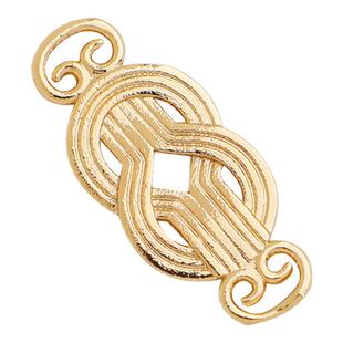 14K包金保色8字双钱连接圈diy手工饰品配件同心结如意锁手串材料