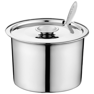 不锈钢盆304加厚带盖开口盖厨房商用调味料盆味盅油盆大号酱料盆