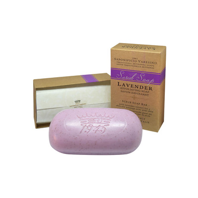 SV1945薰衣草身体磨砂皂300g硬盒装清洁沐浴去角质提亮精油皂礼物