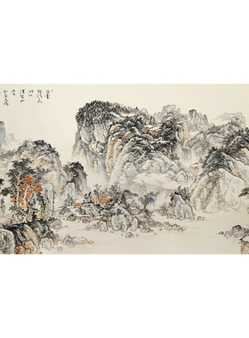 孤品名家手绘山水国画横幅挂画