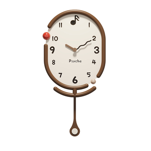 普赛克现代简约客厅挂钟2026新款家用奶油风钟表挂墙免打孔创意钟