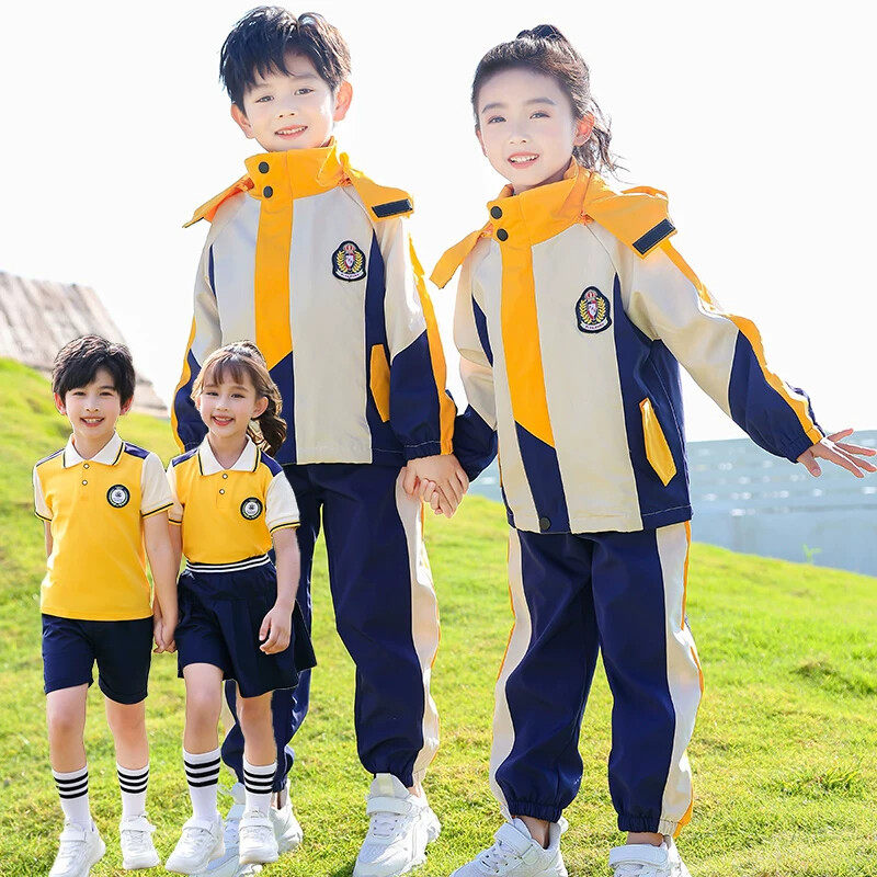 幼儿园园服春秋装一年级冲锋衣套装运动会班服三四件套小学生校服