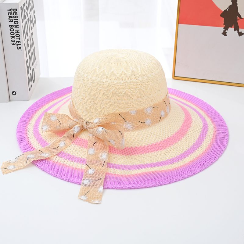 3夏季韩版时尚大帽檐度假防晒蝴蝶结紫外线海边防草帽太阳帽女士