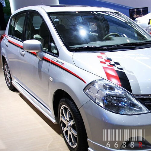 适用于日产尼桑老款骐达tiida颐达车贴拉花彩条 装饰改装汽车贴纸