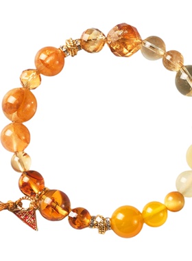 天然黄水晶手串2026马年本命年