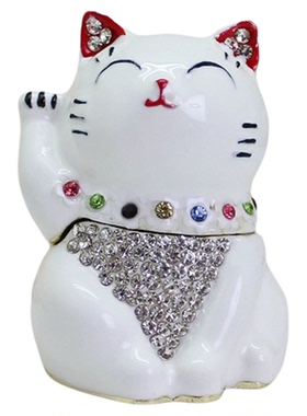 招财猫捷克日本首饰盒工艺品