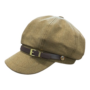 八角帽子女皮带扣设计时尚百搭显脸小贝雷帽韩版文艺薄款画家帽潮