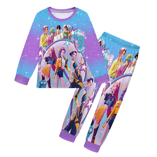 新款kpop猎魔女团家居服佐依米拉鲁米印花中大童空调服睡衣套装