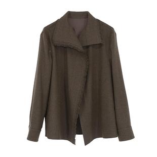 YOUWEI有尾2024秋季羊毛花呢衬衫外套女Y2424312