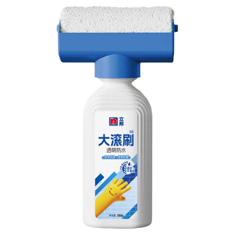 立邦透明防水胶外墙窗台专用防水涂料大滚刷滚筒自刷补漏裂缝渗水