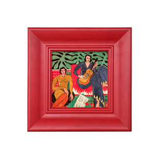 可可的画廊多巴胺红色系马蒂斯野兽派波普包豪斯风格背景墙装饰画