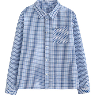 NNGZmiu系高智女童格子衬衫春洋气百搭儿童叠穿衬衣童装时髦上衣