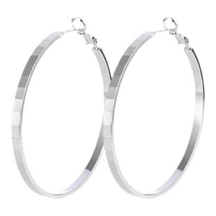 宁艺卓同款大素圈耳饰欧美夸张圈圈耳环女耳钉扁圆耳圈高级感耳坠