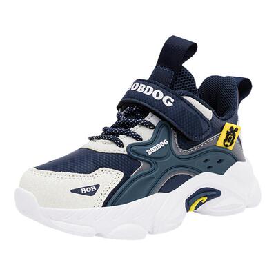 巴布豆旋转扣男童皮面防水运动鞋