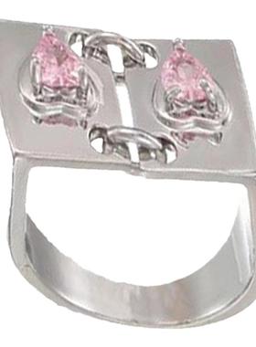 粉色爱心戒指女ins甜酷级感食指