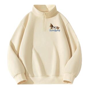 青少年卫衣男款2026新款春秋款立领初中生半拉链长袖上衣男生外套