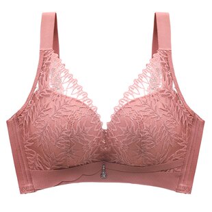 都市丽人无钢圈乳胶文胸女小胸聚拢上托防下垂蕾丝调整型内衣显大