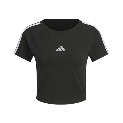 adidas阿迪达斯秋季新款女子显腰线三条纹运动休闲短袖T恤 KB7753