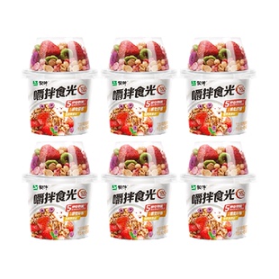 蒙牛嚼拌食光谷物搅拌酸奶拌坚果草莓酸奶麦片谷物杯180g/杯