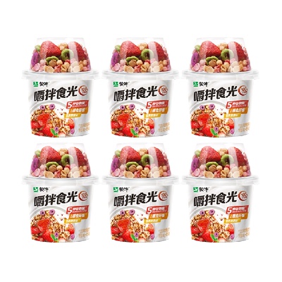 蒙牛嚼拌食光谷物搅拌酸奶拌坚果草莓酸奶麦片谷物杯180g/杯