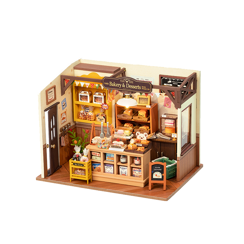 若态若来贝卡的面包店diy小屋手工拼装微缩模型积木生日礼物女生