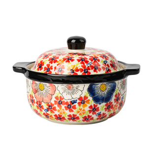 手绘炖盅陶瓷瓦罐汤炖盅家用隔水炖带盖大号汤盅新款复古蒸盅炖罐