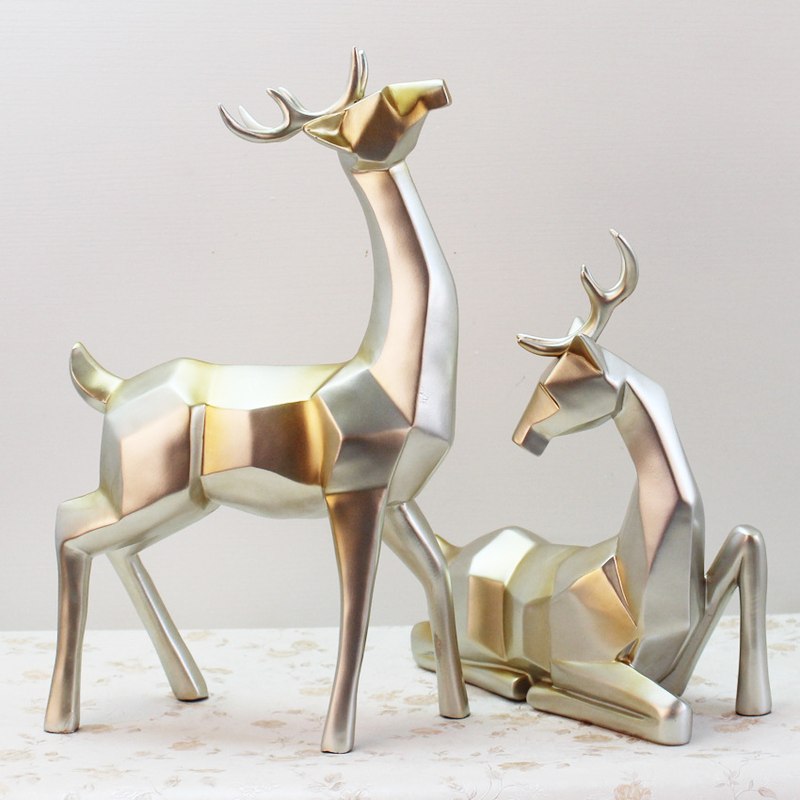 摆件工艺品 欧式创意家居装饰摆设 客厅酒柜梅花鹿桌面摆设