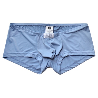 D.M男内裤 低腰性感激凸纯色字母平角裤 锦纶丝滑透气四角裤弹力