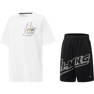 李宁儿童速干运动套装篮球服男孩新款夏季男童装短袖短裤吸湿夏装