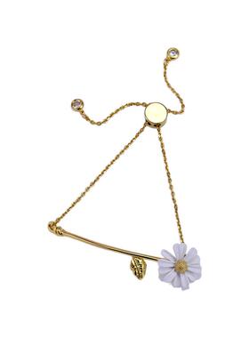 小众轻奢小清新雏菊烤漆花朵工艺设计拉豆可调节手链百搭高级手饰