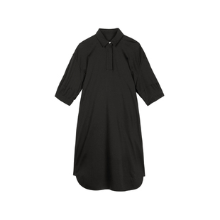 JNBY/江南布衣春夏连衣裙衬衫式100%棉宽松A型五分袖通勤女