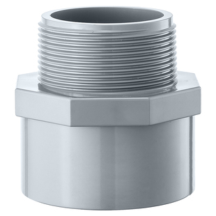 戎生CPVC给水外丝直接国标PVC管件接头对接外牙螺纹转换变径直通