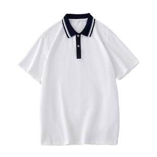 初中校服套装高中学生新款夏季翻领T恤校园学校夏装休闲短袖上衣