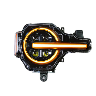 适用国产烈马改装大灯总成OKELY四透镜大灯LED远近日行灯一体大灯