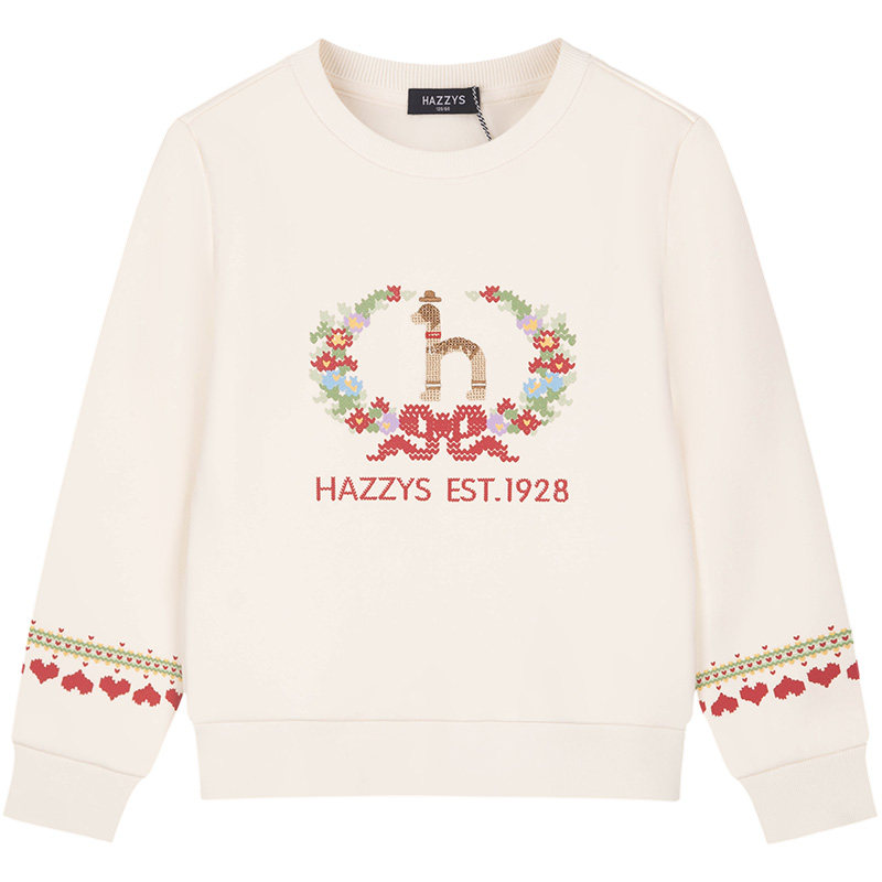 hazzys女童加绒卫衣冬季