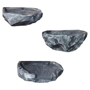 仿真黑山石瀑布造景流水墙石盆喷泉水景观帘幕出水口庭院水钵摆件