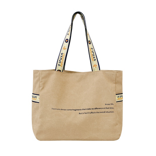 帆布包女2025新款大容量上班通勤手提布袋学生上课韩系单肩包高级