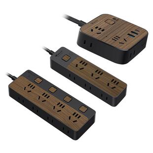 公牛插座插排排插插线板C口快充带线多孔木纹家用办公创意接线板