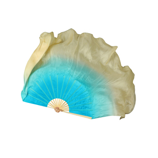 舞蹈真丝扇跳舞道具春风十万里扇子双面渐变古典舞胶州秧歌临水