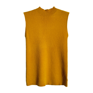 歌倍尚半高领针织无袖背心女秋季新款修身高级打底衫羊毛纯色上衣