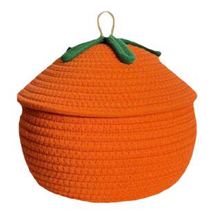 桌面收纳筐手工棉线编织卡通杂物零食收纳盒 客厅卧室防尘储物