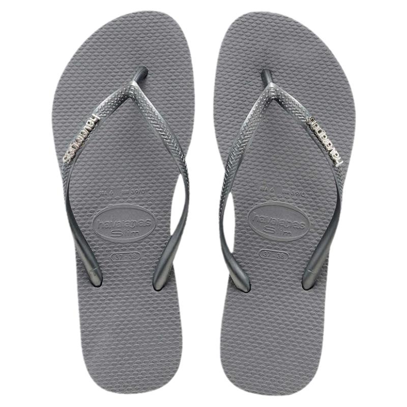 Havaianas女款时尚细带人字拖Slim Logometalic拼色哈维纳拖鞋