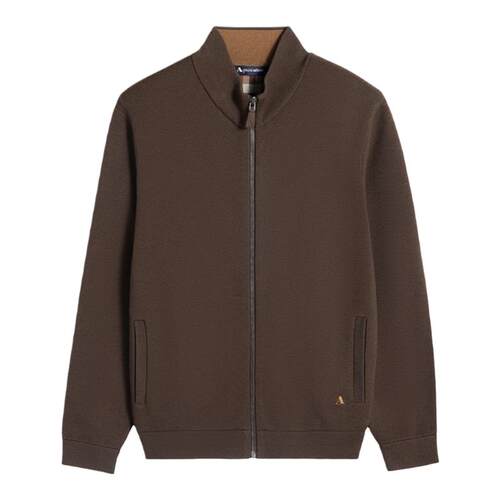 Aquascutum/雅格狮丹秋冬新品时尚男纯色休闲针织外套Q5067EM101